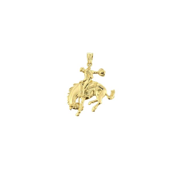 Men's Cowboy Pendant Necklace in 9ct Gold