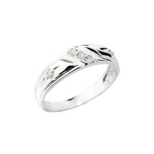 Diamond Wedding Ring in Sterling Silver