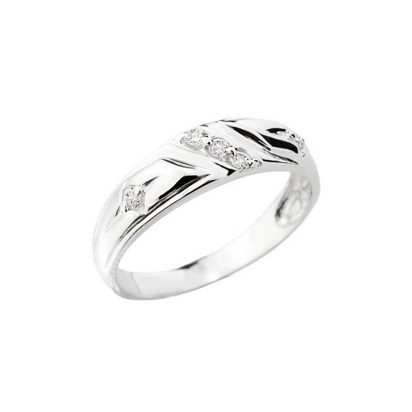 Diamond Wedding Ring in Sterling Silver