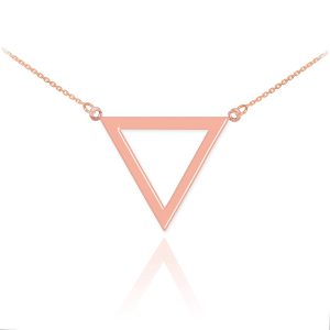 Triangle Pendant Necklace in 9ct Rose Gold