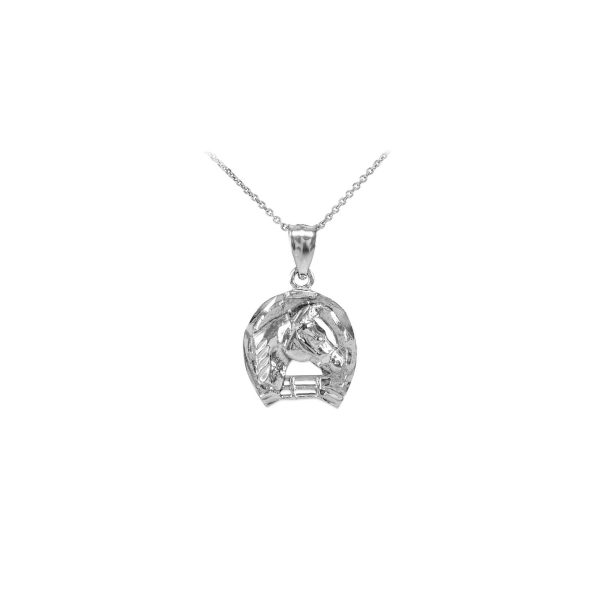 Spirit Horse Pendant Necklace in 9ct White Gold