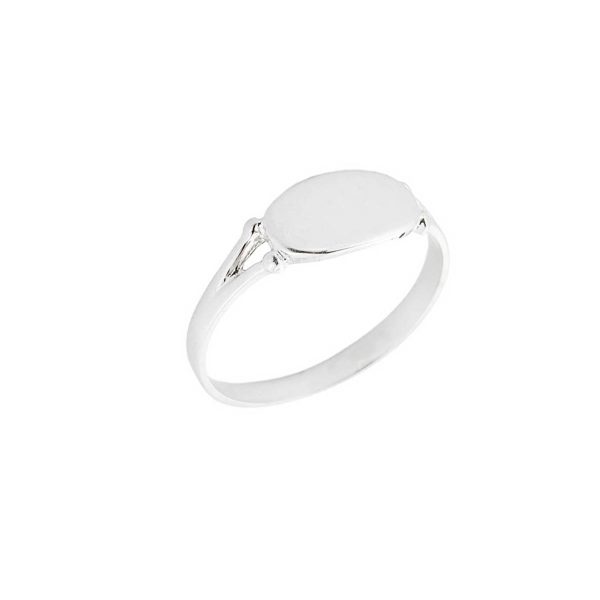 Men's Minimalist Signet Ring in 9ct White Gold