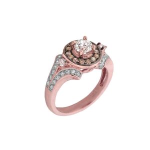 Diamond Detailed Elephant Engagement Ring in 9ct Rose Gold