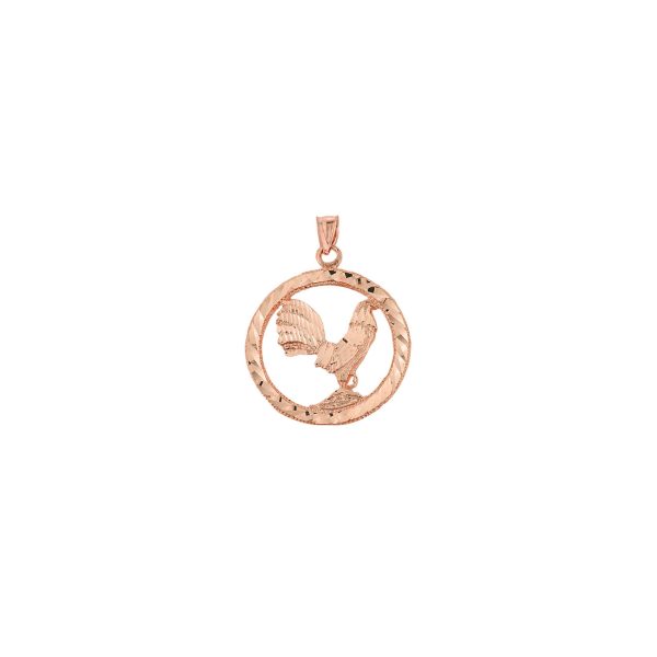 Rooster Pendant Necklace in 9ct Rose Gold