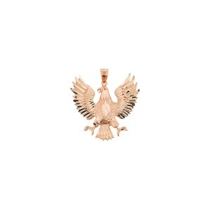 Men's Large Eagle Charm Pendant Necklace in 9ct Rose Gold