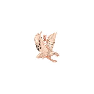 Men's Eagle Charm Pendant Necklace in 9ct Rose Gold