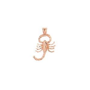 Men's Scorpion Charm Pendant Necklace in 9ct Rose Gold