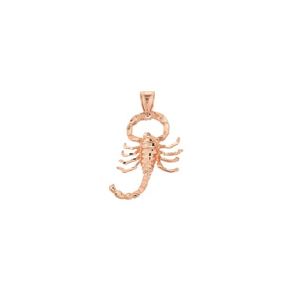 Men's Scorpion Charm Pendant Necklace in 9ct Rose Gold