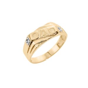 Men's Diamond Dad Ring in 9ct Gold