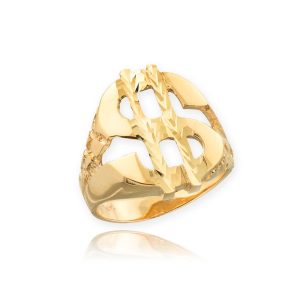 Men's Precision Cut Dollar Ring in 9ct Gold