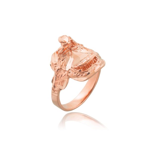 Men's Saddle Ring in 9ct Rose Gold