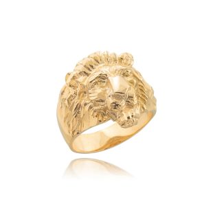 Men's Lion Head Ring in 9ct Gold