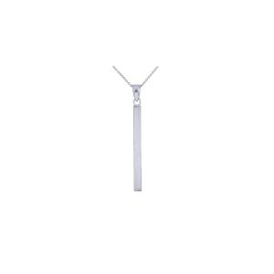 Vertical Bar Pendant Necklace in 9ct White Gold