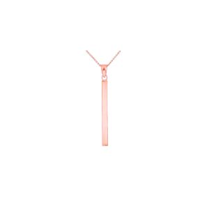 Vertical Bar Pendant Necklace in 9ct Rose Gold