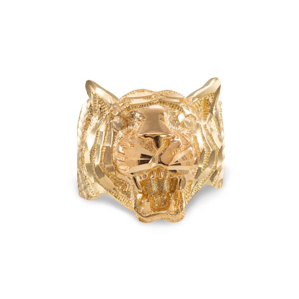 Men's 3D Tiger Ring in 9ct Gold