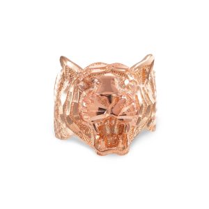 Men's 3D Tiger Ring in 9ct Rose Gold