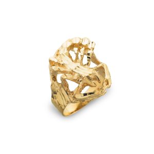 Men's Precision Cut Scorpion Ring in 9ct Gold