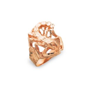 Men's Precision Cut Scorpion Ring in 9ct Rose Gold