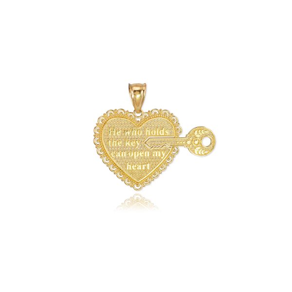 Two-Piece Key of My Heart Detachable Pendant Necklace in 9ct Gold