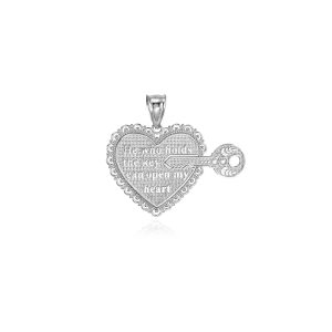 Two-Piece Key of My Heart Detachable Pendant Necklace in Sterling Silver