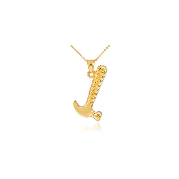 Men's Hammer Pendant Necklace in 9ct Gold