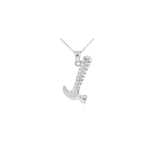 Men's Hammer Pendant Necklace in Sterling Silver