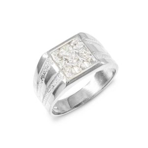 Men's CZ Embellished Ring in Sterling Silver