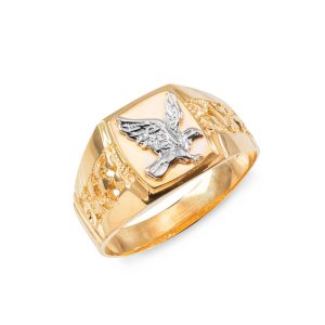 Men's Stamped Eagle Ring in 9ct Gold