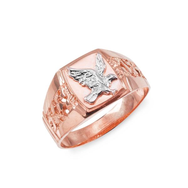 Men's Stamped Eagle Ring in 9ct Rose Gold