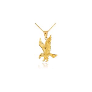 Men's Understated Eagle Charm Pendant Necklace in 9ct Gold