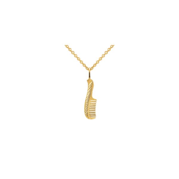 Small Comb Pendant Necklace in 9ct Gold