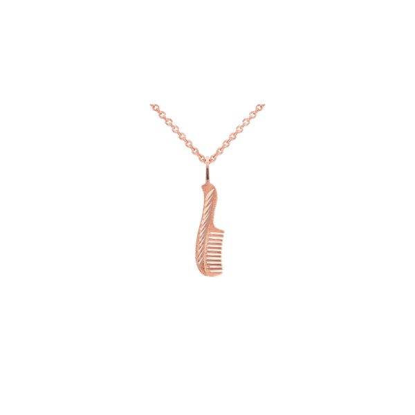 Small Comb Pendant Necklace in 9ct Rose Gold