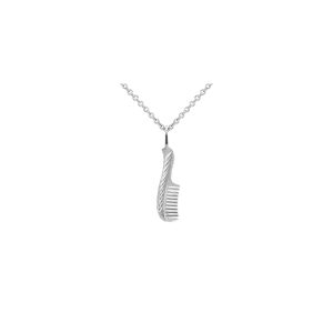 Small Comb Pendant Necklace in Sterling Silver