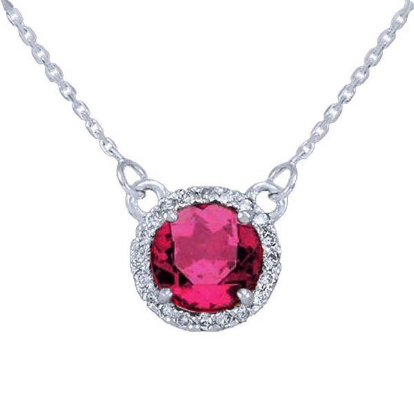 Alexandrite & Diamond Pendant Necklace in 9ct White Gold