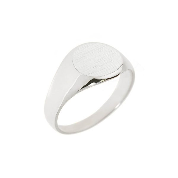 Men's Classic Round Signet Ring in Sterling Silver