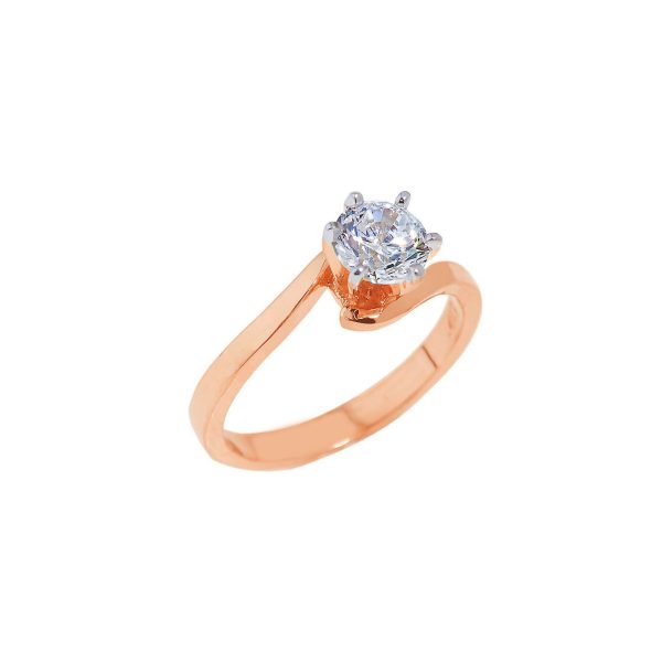 CZ Engagement Ring in 9ct Rose Gold