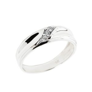 Men's Diamond Wedding Ring in Sterling Silver