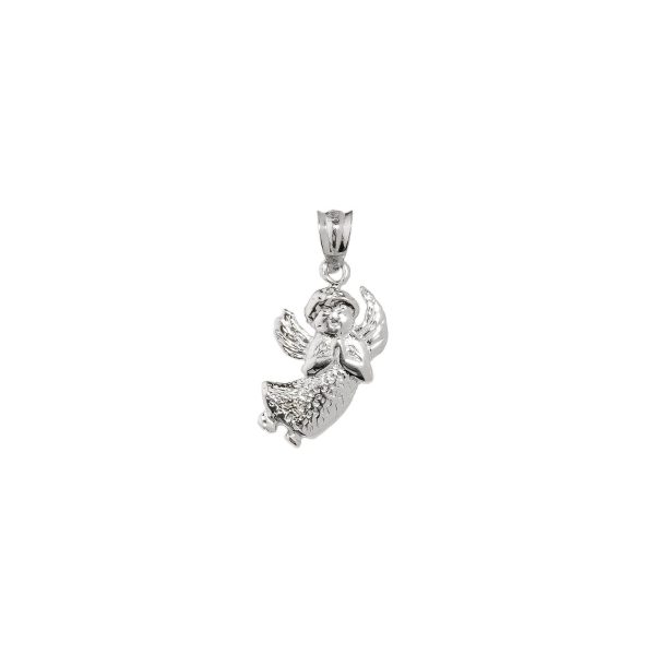 Cherub Angel Pendant Necklace in Sterling Silver