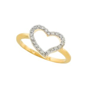 CZ Heart Ring in 9ct Gold