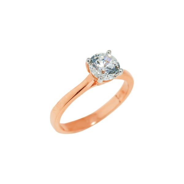 CZ Engagement Ring in 9ct Rose Gold