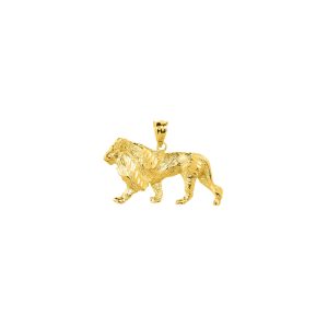 Men's Detailed Lion Pendant Necklace in 9ct Gold