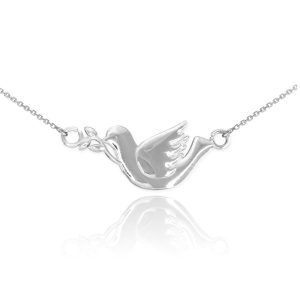 Sleek Dove Pendant Necklace in Sterling Silver