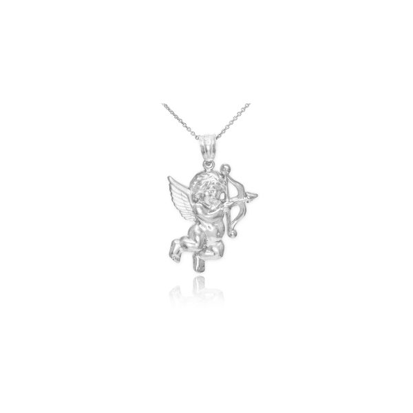 Charming Cupid Pendant Necklace in Sterling Silver