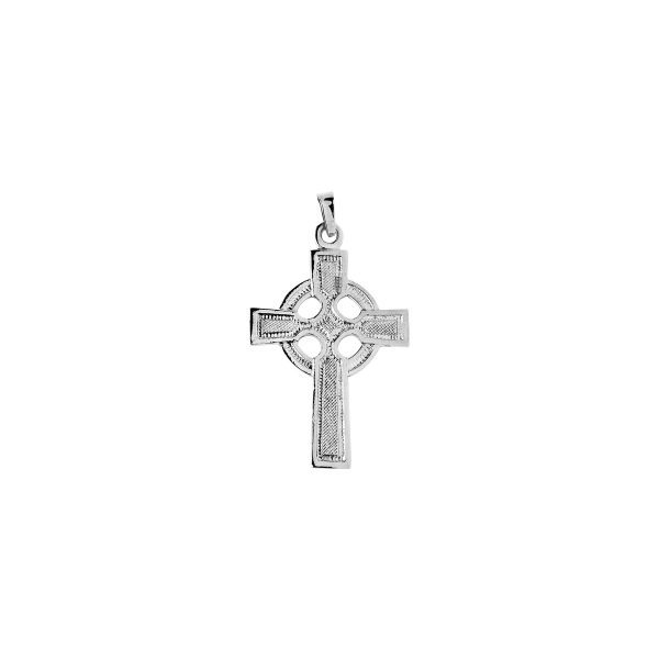 Celtic Cross Pendant Necklace in 9ct White Gold