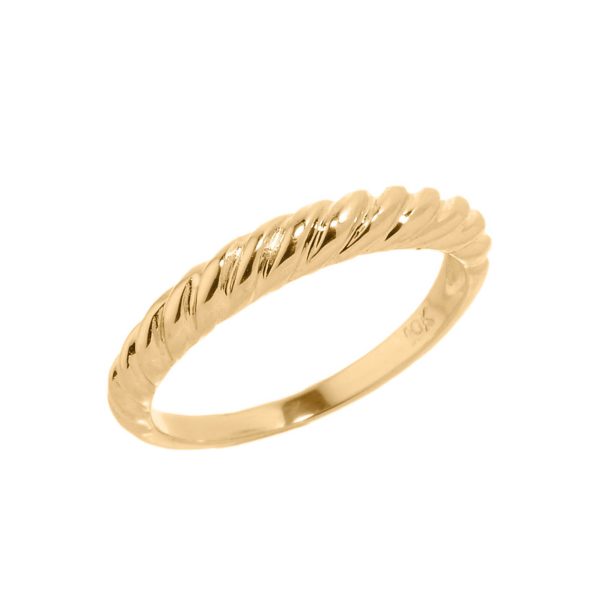 Sleek Twisted Rope Ring in 9ct Gold