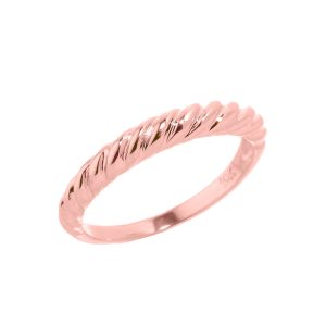 Knuckle Twisted Rope Ring in 9ct Rose Gold