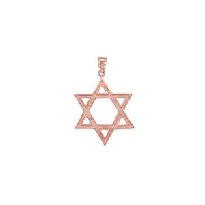 Men's Star of David Pendant Necklace in 9ct Rose Gold