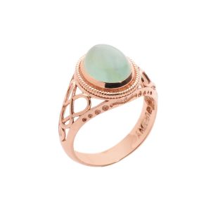 Turquoise Celtic Trinity Knot Ring in 9ct Rose Gold