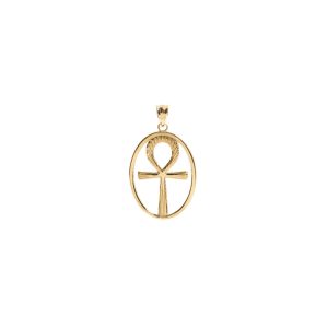 Ankh Cross Egyptian Pendant Necklace in 9ct Gold