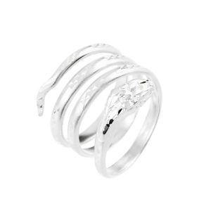 Coiled Serpent Ring in 9ct White Gold